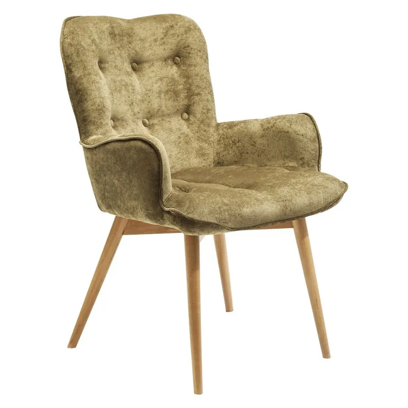 Niska cena Oliwkowe krzesło z podłokietnikami Kare Design Angel Wings Olive Green Bonami