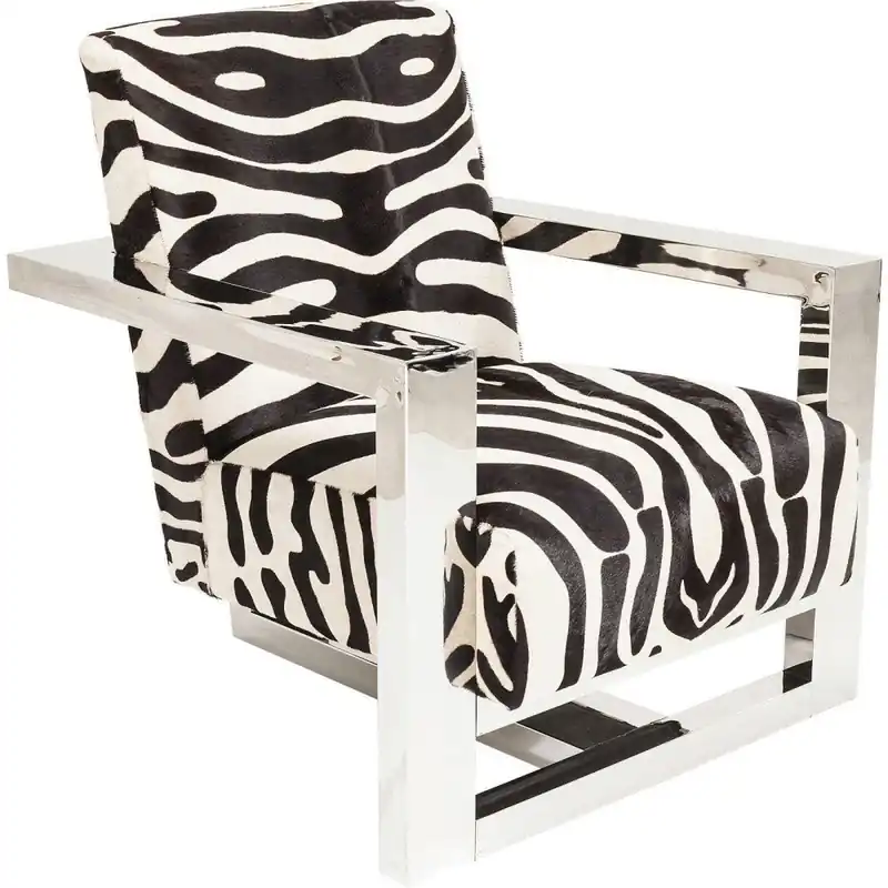 Bestseller Fotel z obiciem ze wzorem zebry Kare Design Wildlife Zebra Bonami