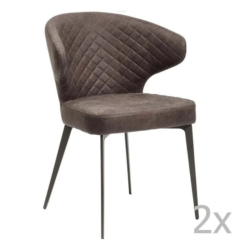 Cena promocyjna Zestaw 2 ciemnoszarych krzeseł Kare Design Amsterdam Grey Bonami