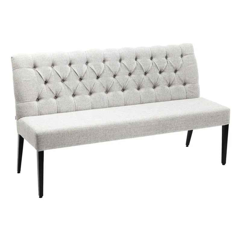 Zamów teraz Szara ławka z czarnymi detalami Kare Design Econo Buttons Urban, 162x92 cm Bonami