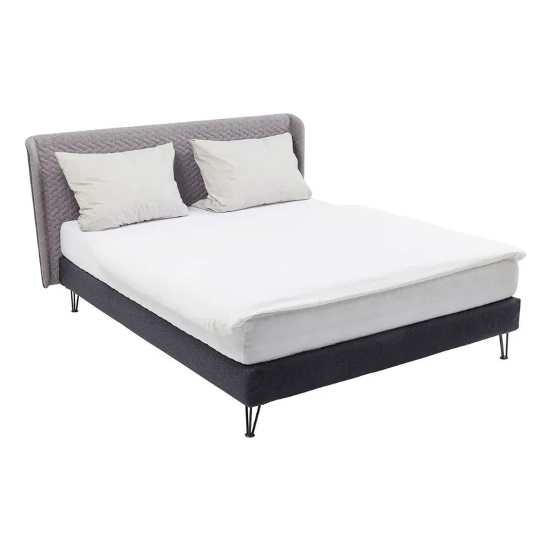 Dwuosobwe łóżko drewniane Kare Design Bed Dover Quilted, 140x200 cm Bonami Cena promocyjna