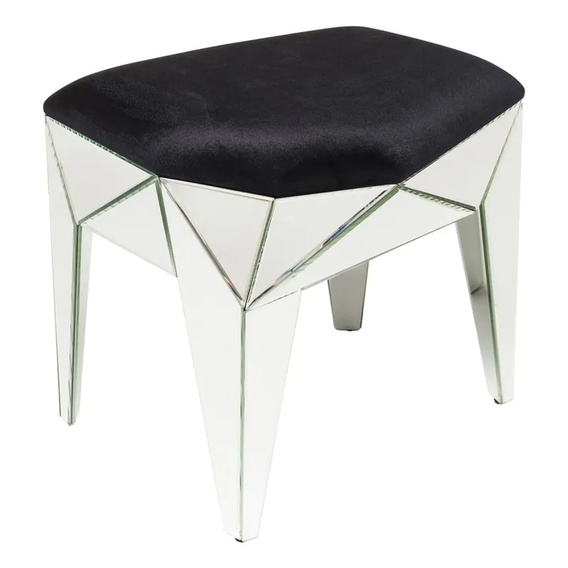 Bezpieczna płatność Czarny stolik z detalami w srebrnej barwie Kare Design Stool Fun House, 54x49 cm Bonami