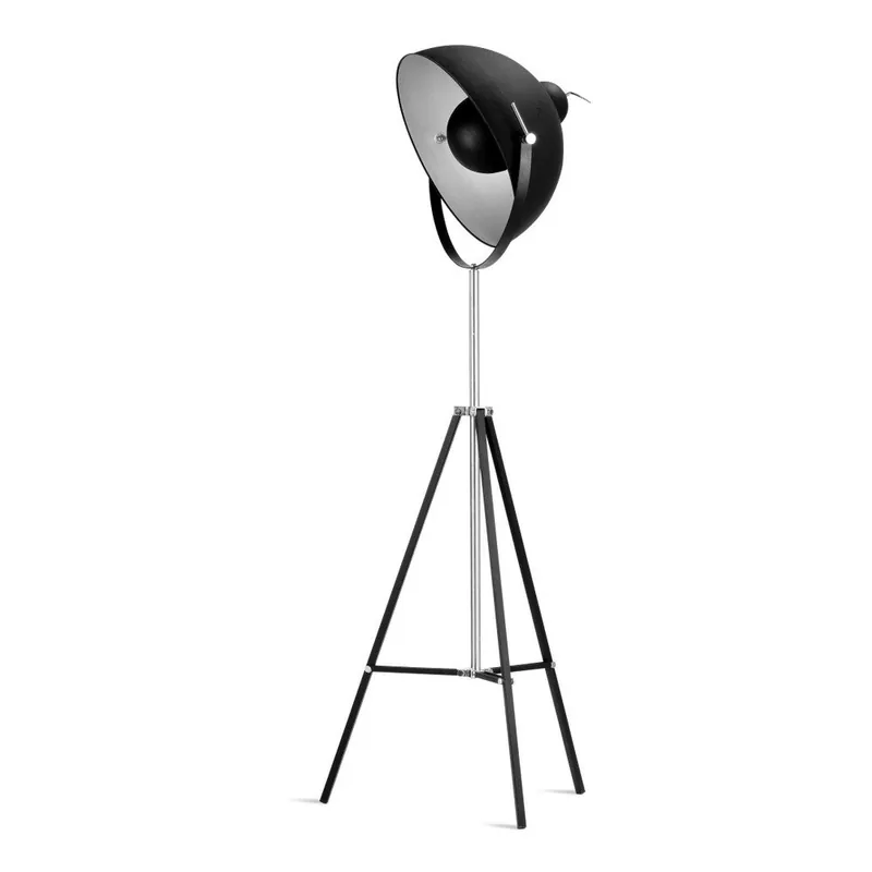 Dostępne od ręki Czarna lampa stojąca z metalowym kloszem (wysokość 183 cm) Holywood – it‘s about RoMi Bonami