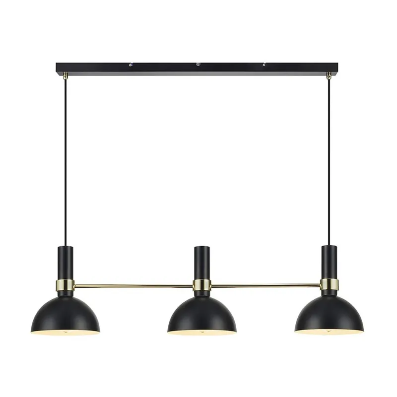 Tylko do końca tygodnia Czarna potrójna lampa wisząca Markslöjd Larry Black Gold Bonami