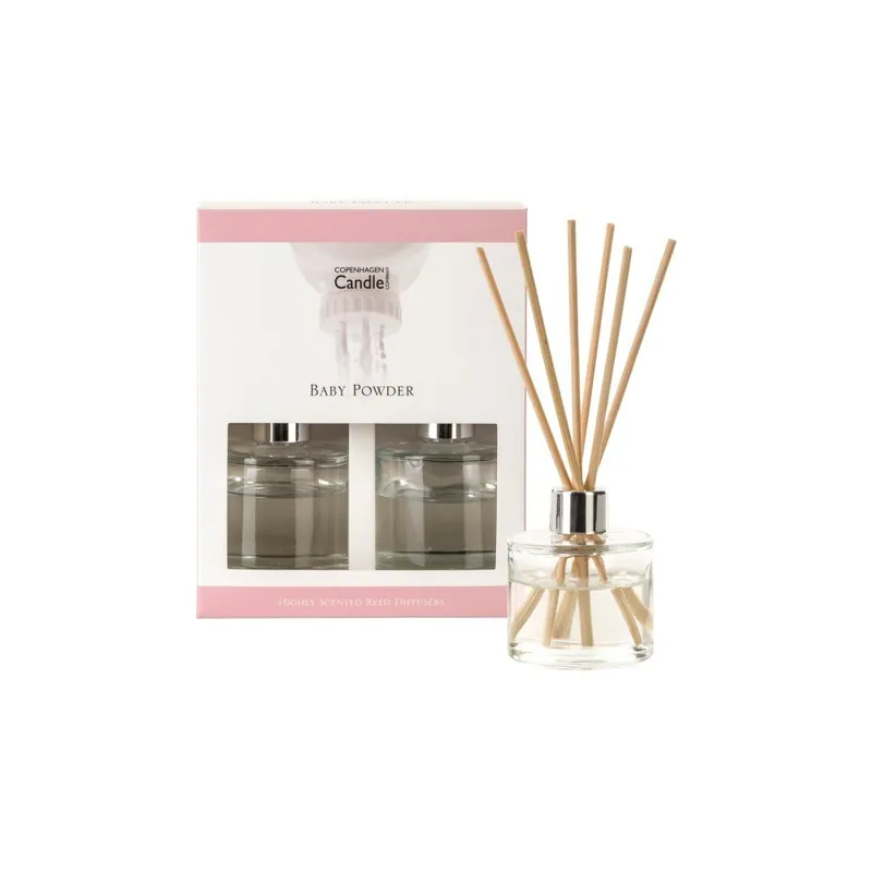 Dostępne od ręki Zestaw 2 dyfuzorów o zapachu pudru dziecięcego Copenhagen Candles Baby Powder, 40 ml Bonami