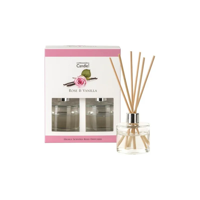 Obniżka ceny Zestaw 2 dyfuzorów zapachowych o zapachu róży i wanilii Copenhagen Candles, 40 ml Bonami