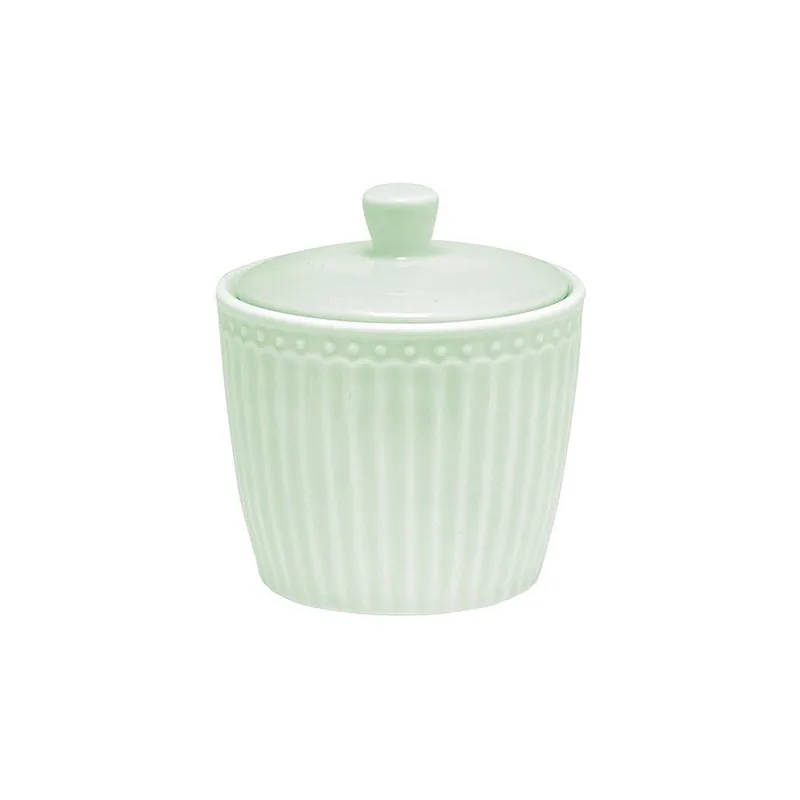 Jasnozielona cukiernica ceramiczna Green Gate Sugat Pot Alice Bonami Darmowy zwrot