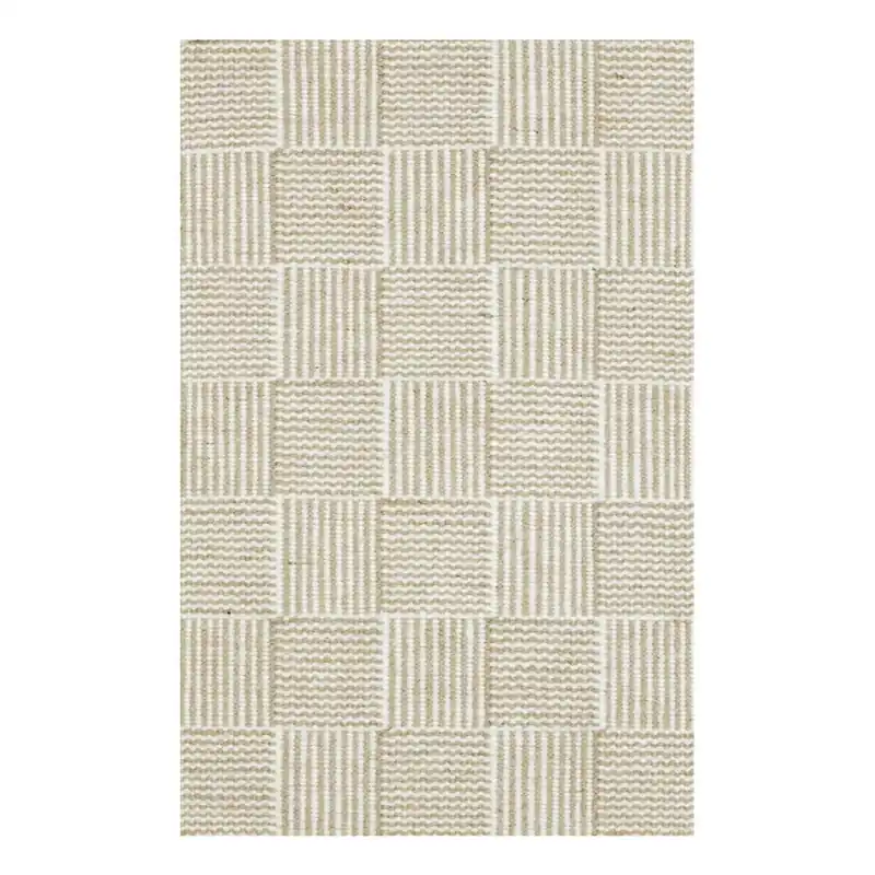 Popularny Biało-beżowy dywan ręcznie tkany Linie Design Chess, 50x80 cm Bonami