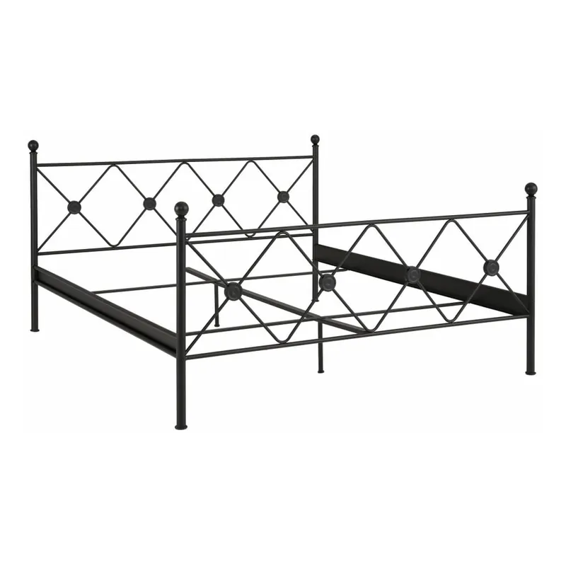 Czarne łóżko dwuosobowe Støraa Johnson, 180x200 cm Bonami Dostępne od ręki