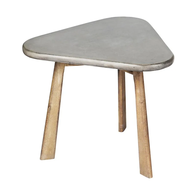 Stolik z drewna akacjowego i betonowym blatem a‘miou home Tria‘tri, wys. 45 cm Bonami Hit sprzedaży