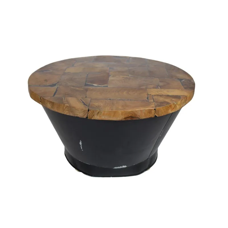 Stolik z drewna tekowego HSM Collection Bucket, ⌀ 75 cm Bonami Oferta czasowa