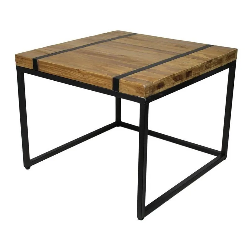Cena promocyjna Stolik z drewna tekowego HSM Collection Bridge, 80x80 cm Bonami