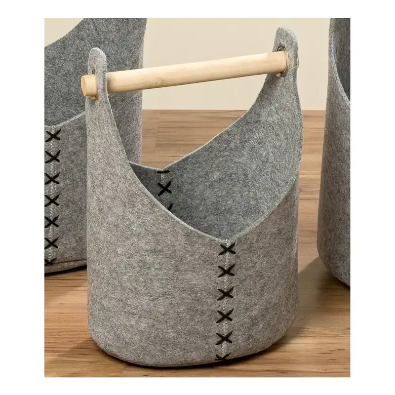 Jasnoszary kosz filcowy Boltze Polka, szer. 27 cm Bonami Bestseller