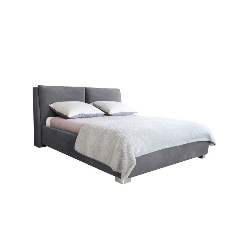 Szare łóżko 2-osobowe Mazzini Beds Vicky, 160x200 cm Bonami Tylko do końca tygodnia