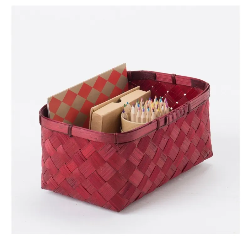 Czerwony koszyk bambusowy Compactor Hanoi, 23x15 cm Bonami Hit sprzedaży