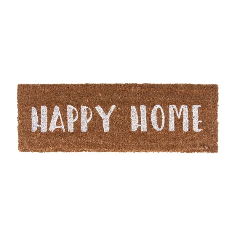Wyjątkowa oferta Wycieraczka z białym napisem PT LIVING Happy Home, 26x75 cm Bonami