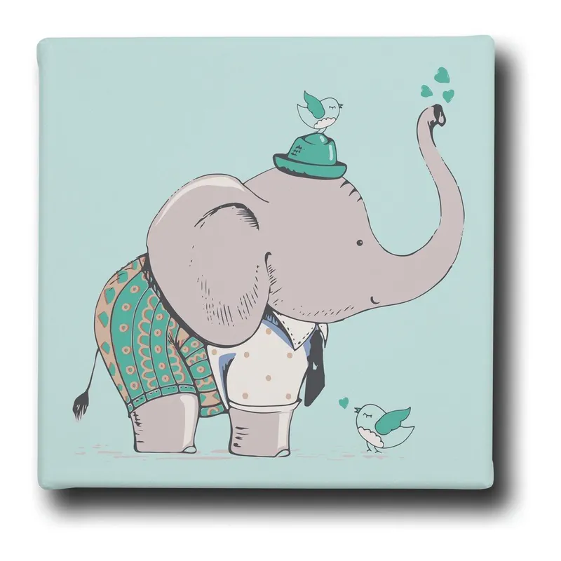 Dywan Mr. Little Fox Mint Elephant, 90x90 cm Bonami Popularny