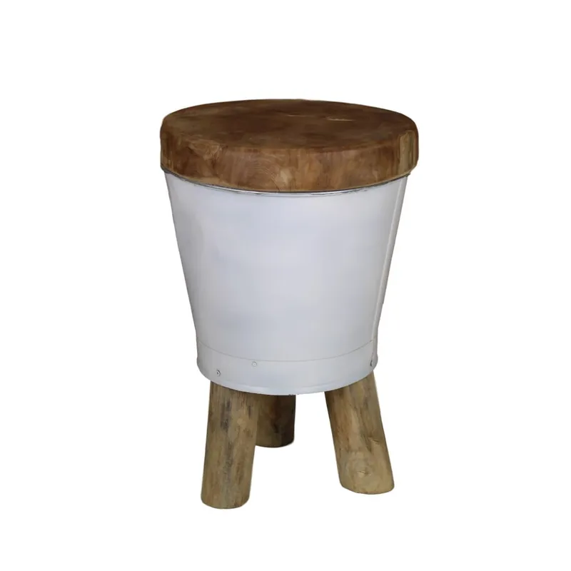 Stołek z siedziskiem z drewna tekowego HSM collection Bucket, wys. 30 cm Bonami Kup online