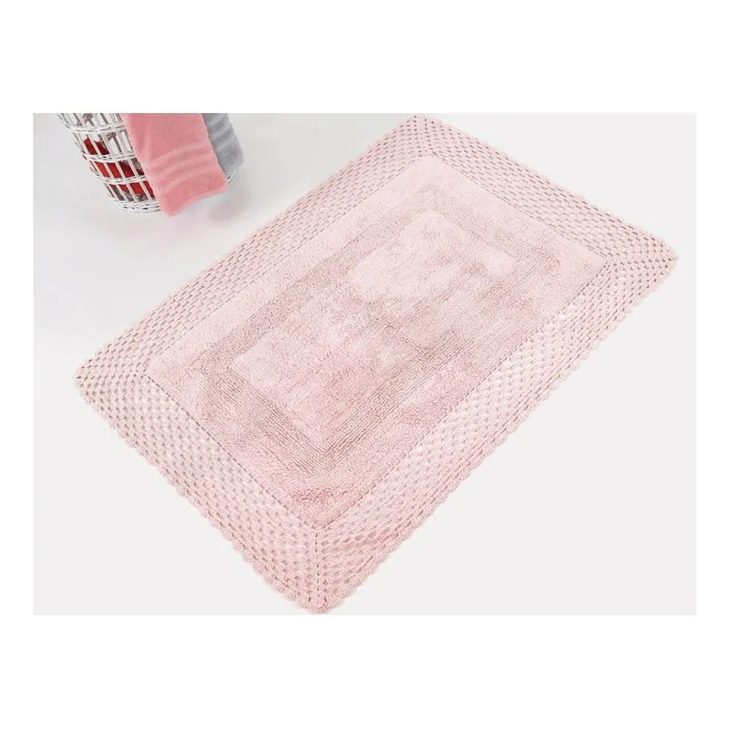 Wyprzedaż Różowy ręcznie tkany dywanik łazienkowy z bawełny premium Lizz, 55x72 cm Bonami