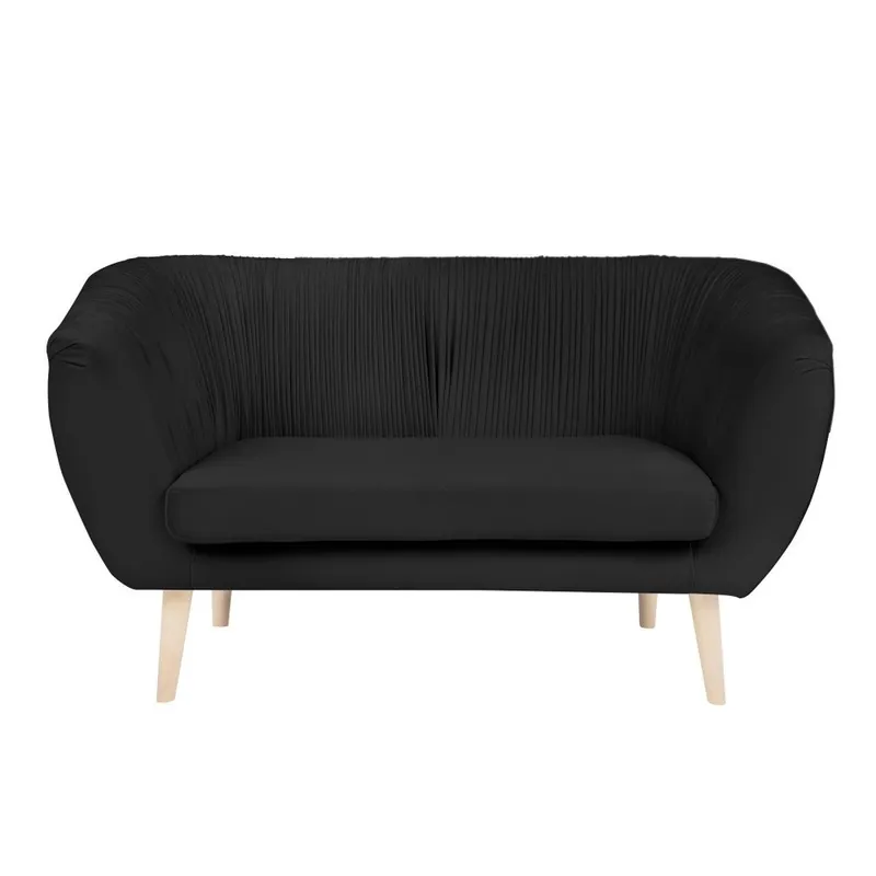 Czarna sofa 2-osobowa Paolo Bellutti Massimo Bonami Nowy