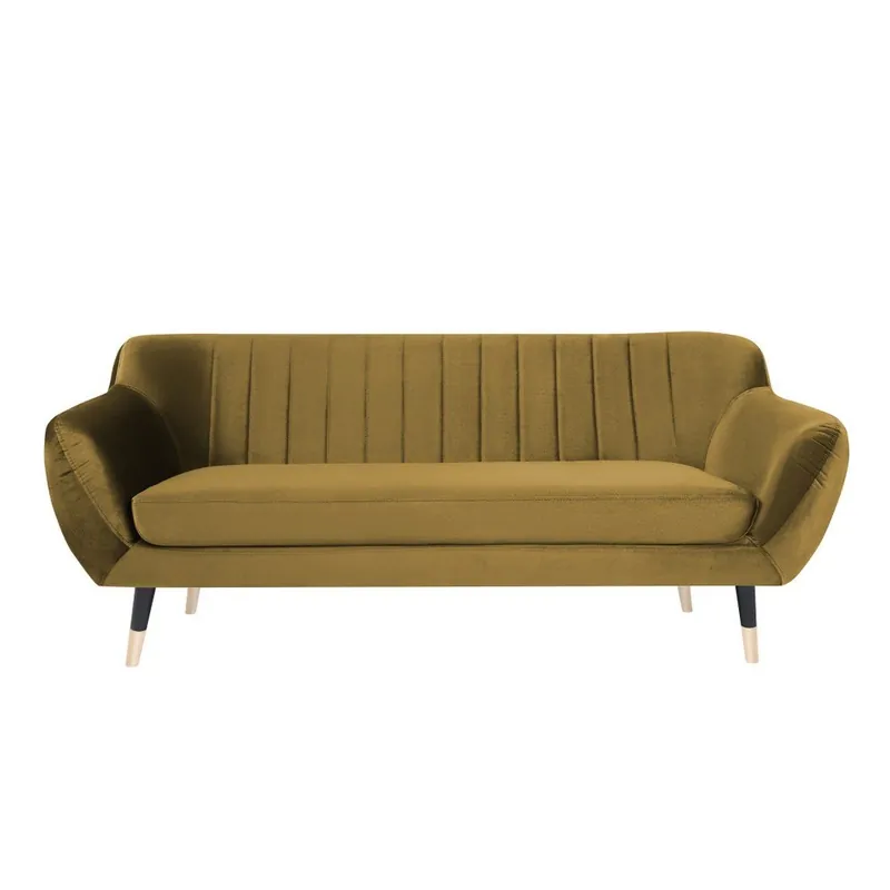 Musztardowa sofa z czarnymi nogami Mazzini Sofas Benito, 188 cm Bonami Tylko do końca tygodnia
