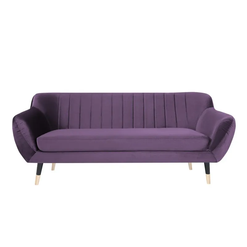 Fioletowa sofa z czarnymi nogami Mazzini Sofas Benito, 188 cm Bonami Darmowy zwrot