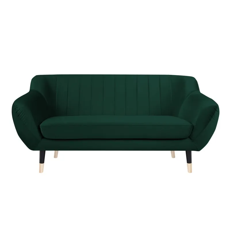 Najlepsza cena Zielona sofa z czarnymi nogami Mazzini Sofas Benito, 158 cm Bonami