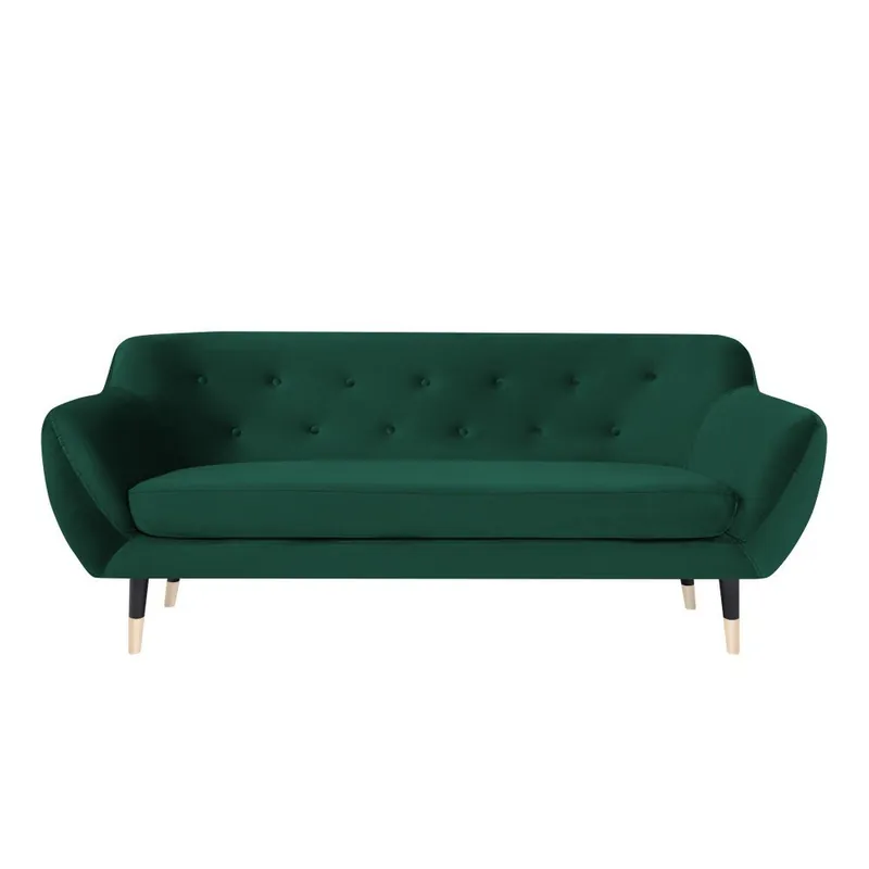 Niska cena Zielona sofa z czarnymi nogami Mazzini Sofas Amelie, 188 cm Bonami