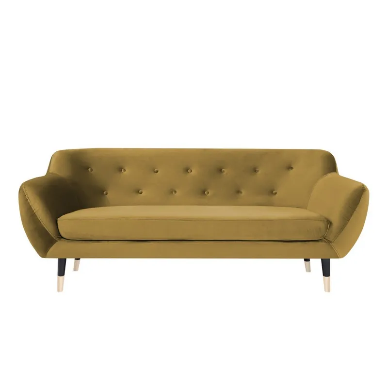 Musztardowa sofa z czarnymi nogami Mazzini Sofas Amelie, 188 cm Bonami Dodaj do koszyka