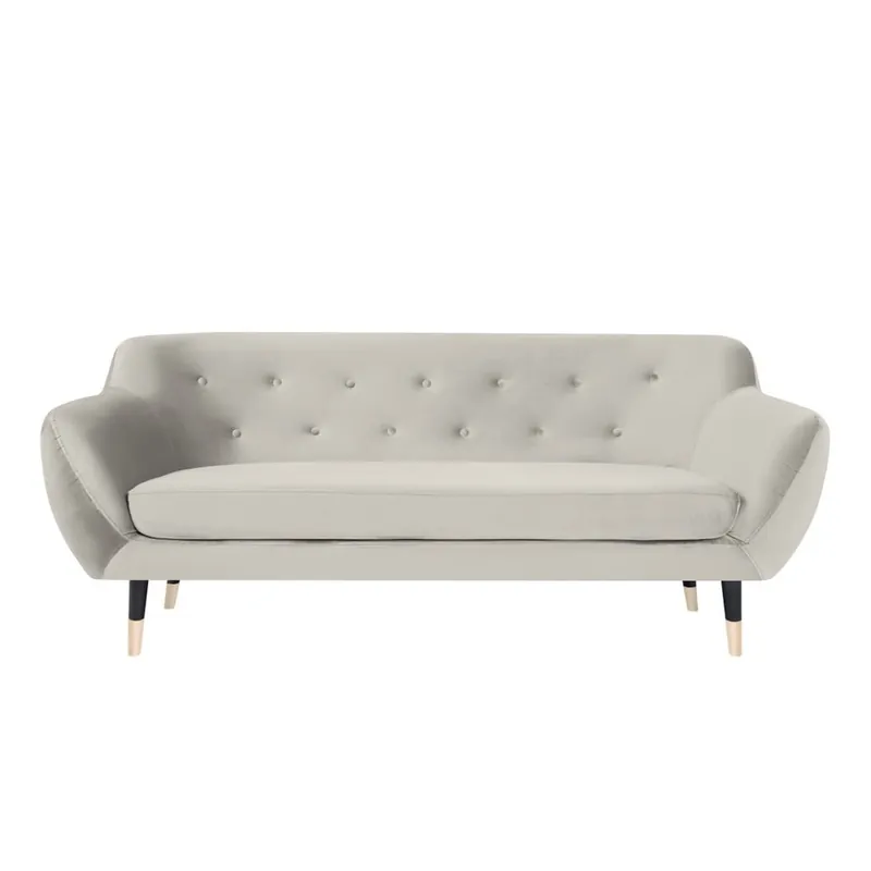 Kremowa sofa z czarnymi nogami Mazzini Sofas Amelie, 188 cm Bonami Bezpieczna płatność