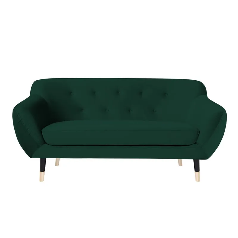 Oferta czasowa Zielona sofa z czarnymi nogami Mazzini Sofas Amelie, 158 cm Bonami