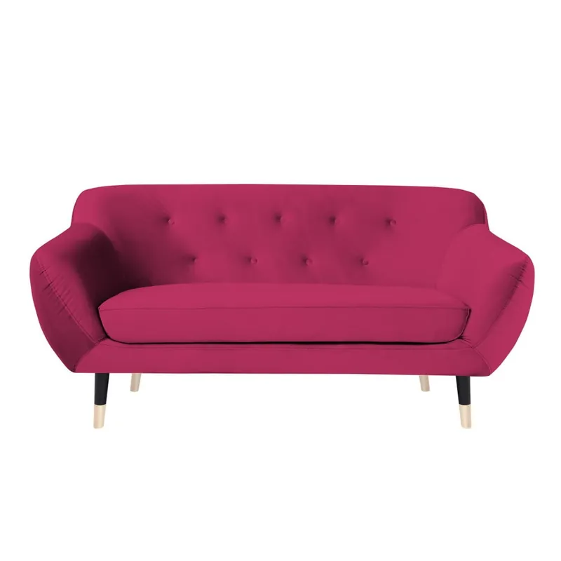 Niska cena Różowa sofa z czarnymi nogami Mazzini Sofas Amelie, 158 cm Bonami