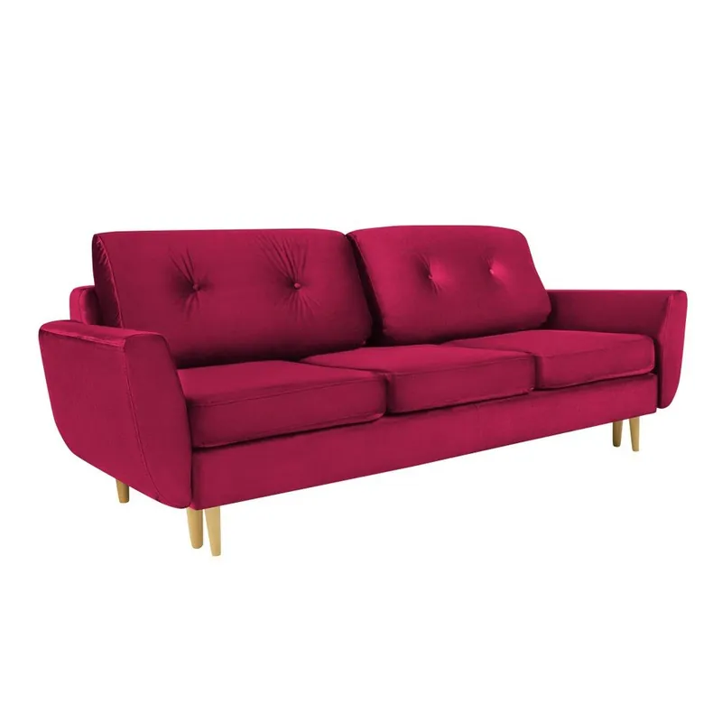 Różowa rozkładana sofa 3-osobowa ze schowkiem Mazzini Sofas Silva Bonami Kup teraz