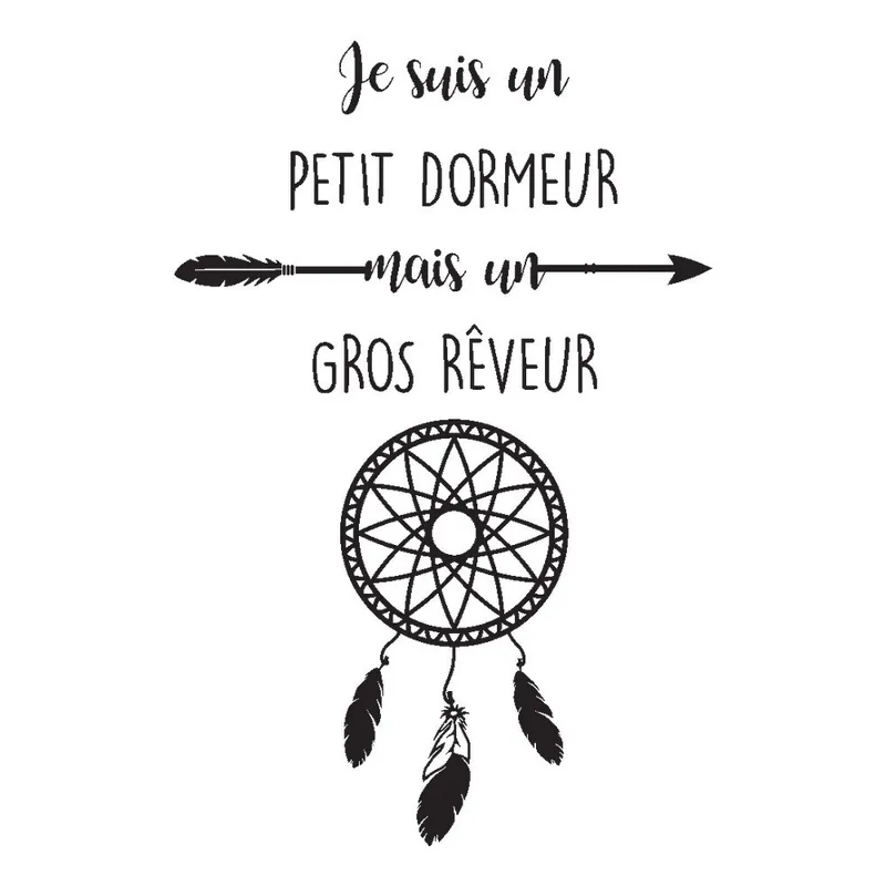 Czarna naklejka Ambiance Quote Petit Dormeur Bonami Super okazja