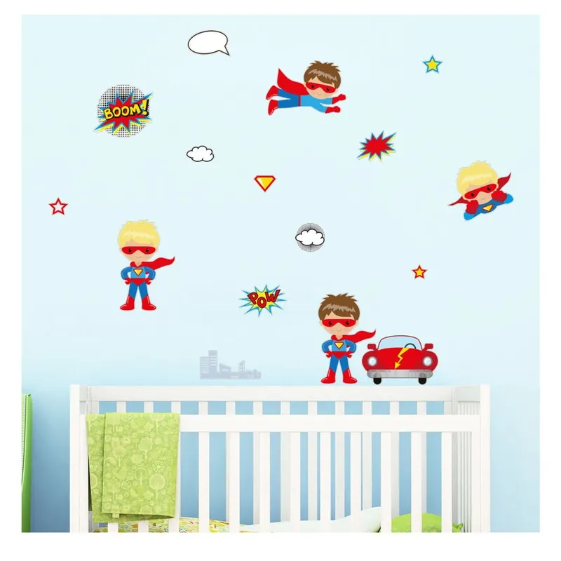 Sprawdź teraz Dziecięca naklejka na ścianę Ambiance Super Hero Bonami