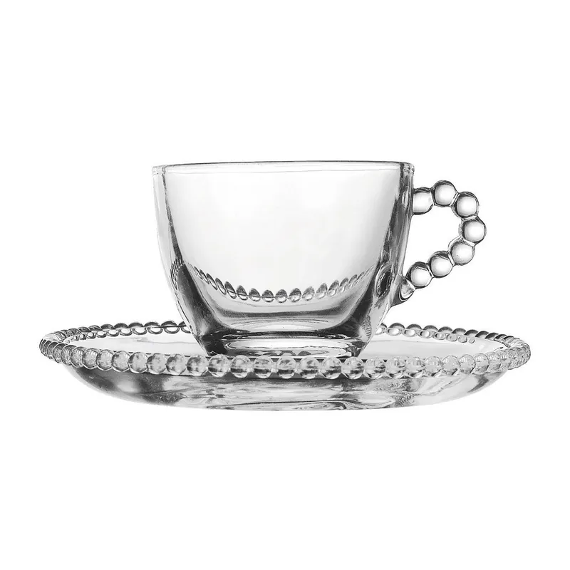 Szklana filiżanka ze spodkiem Côté Table Pearls Bonami Szybka wysyłka