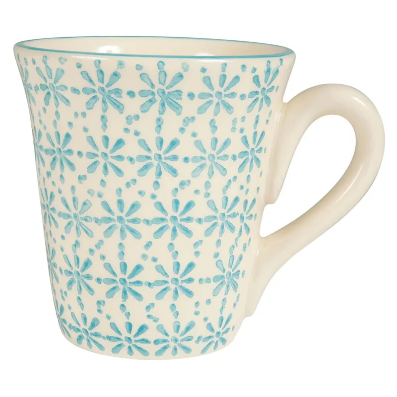 Wysoka jakość Niebiesko-biały kubek kamionkowy Côté Table Petale, 500 ml Bonami