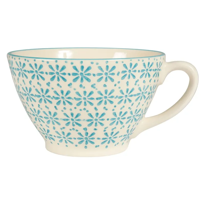 Niebiesko-biały kubek kamionkowy Côté Table Petale Campa, 500 ml Bonami Łatwy zwrot