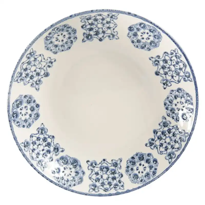 Ograniczona ilość Niebiesko-biały głęboki talerz kamionkowy Côté Table Faro, ⌀ 24 cm Bonami