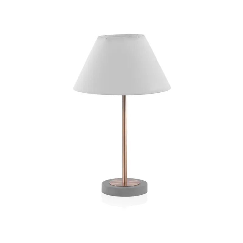 Promocja Lampa stołowa z białym abażurem i betonową podstawką Geese, wys. 41 cm Bonami