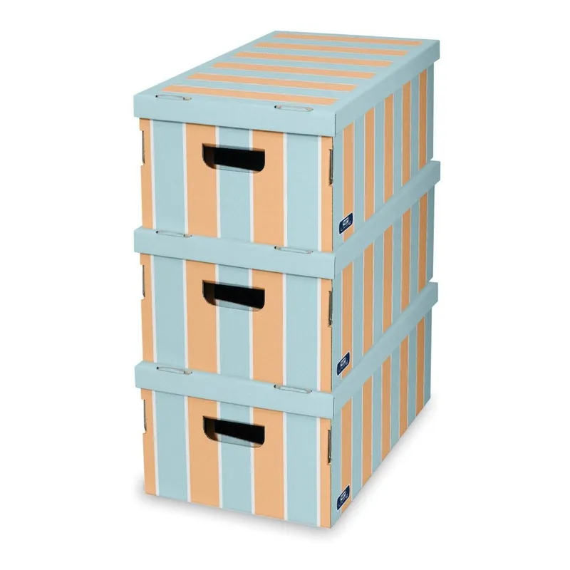 Zestaw 3 pudełek Domopak Stripes Bonami Oferta