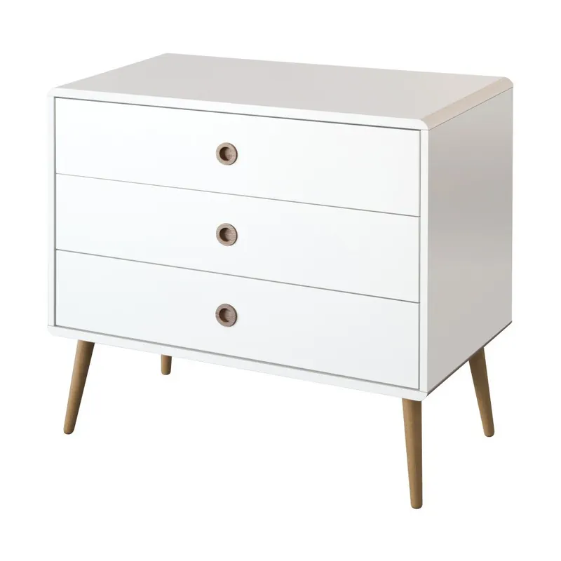 Biała szafka nocna z 3 szufladami Evergreen House Bonami Wyjątkowa oferta