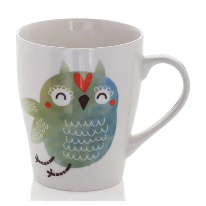 Biały kubek z porcelany kostnej z motywem sowy Sabichi Titch, 325 ml Bonami Nowy