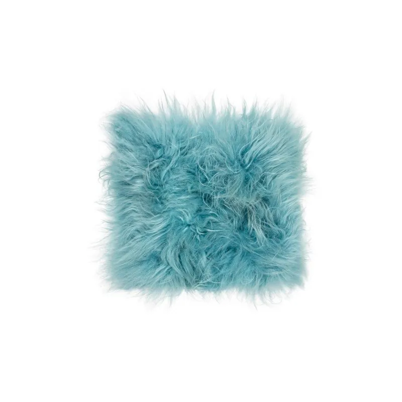 Oferta Turkusowa futrzana poduszka na krzesło z długim włosiem Arctic Fur Eglé, 37x37 cm Bonami