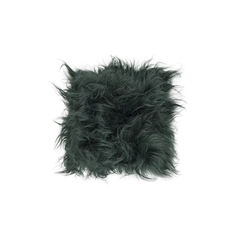 Taniej Ciemnozielona futrzana poduszka na krzesło z długim włosiem Arctic Fur Eglé, 37x37 cm Bonami