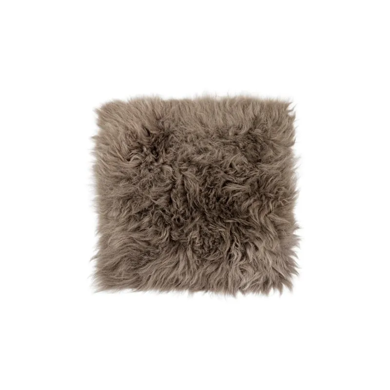 Wybór klientów Szarobrązowa poduszka na krzesło z owczej skóry z długim włosiem Arctic Fur Milo, 37x37 cm Bonami