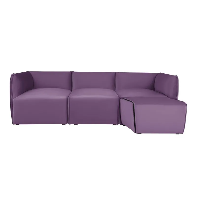 Fioletowa modułowa sofa 3-osobowa z podnóżkiem Norrsken Ebbe Bonami Sprawdź teraz