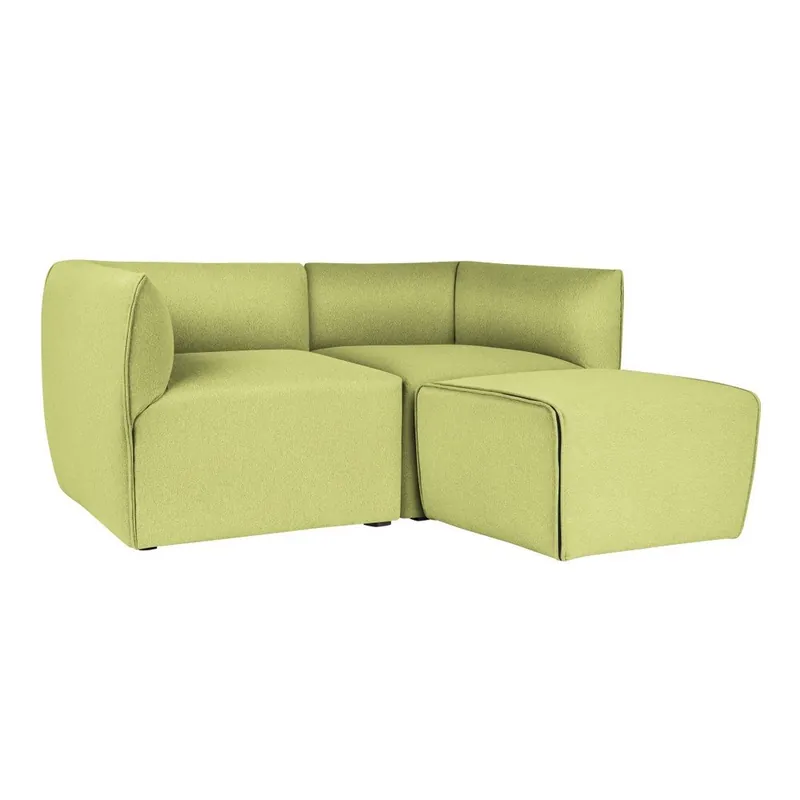 Limonkowa modułowa sofa 2-osobowa z podnóżkiem Norrsken Ollo Bonami Taniej