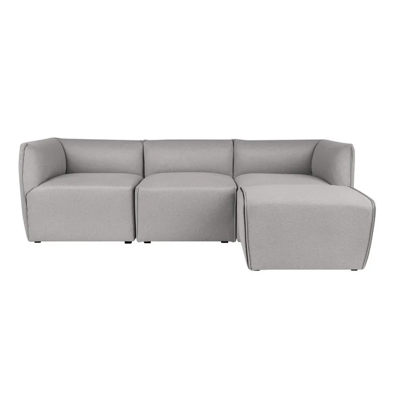 Ograniczona ilość Jasnoszara modułowa sofa 3-osobowa z podnóżkiem Norrsken Ollo Bonami