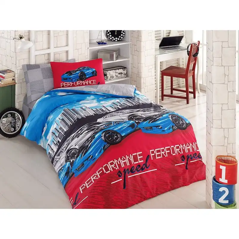 Popularny Pościel dwuosobowa z prześcieradłem Race, 200x220 cm Bonami